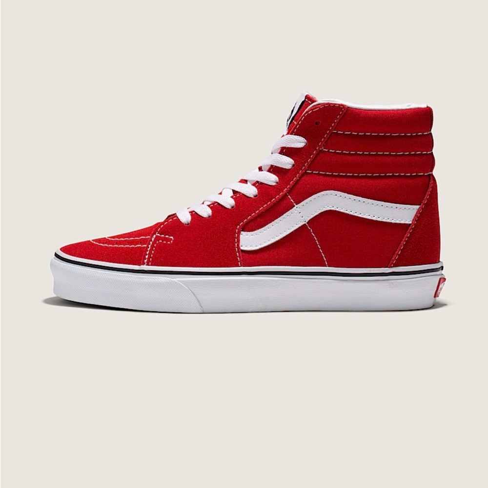 VANS Original Sk8 Red Suede skate hi-top. Born in 1978. Sz 9 men Sz 10.5 women